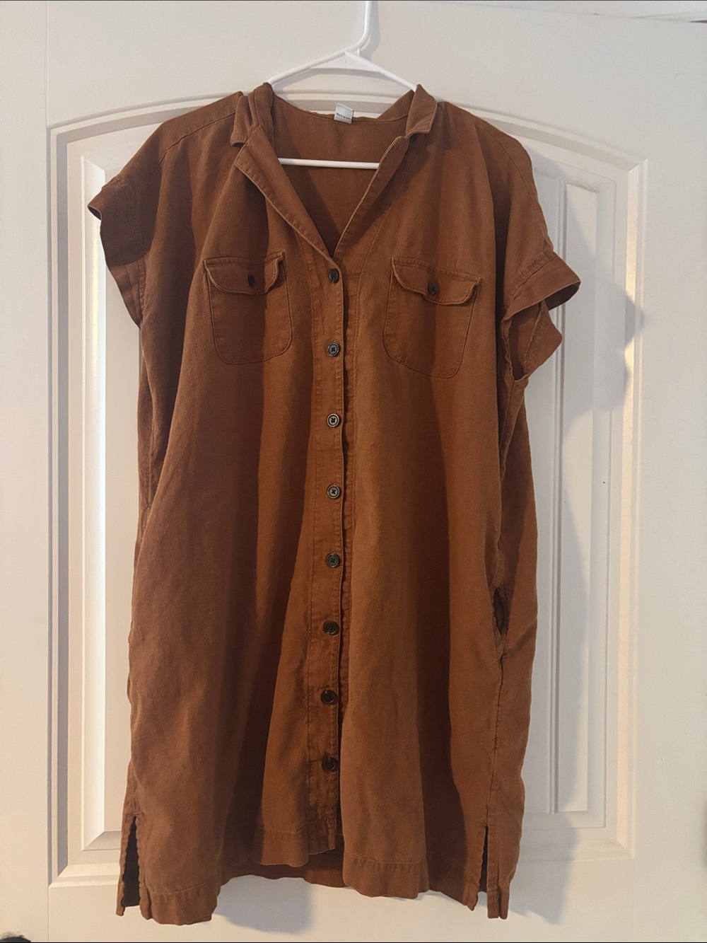 Old Navy XL Casual Button-Front Dress in Burnt Orange
